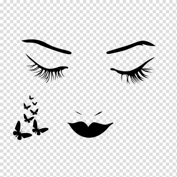 Силуэт глаза с ресницами