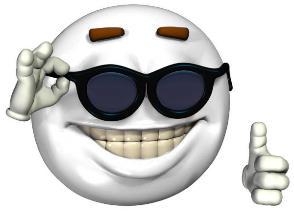 Смайл в очках и пальцем