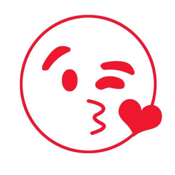 Смайлики эмодзи поцелуй