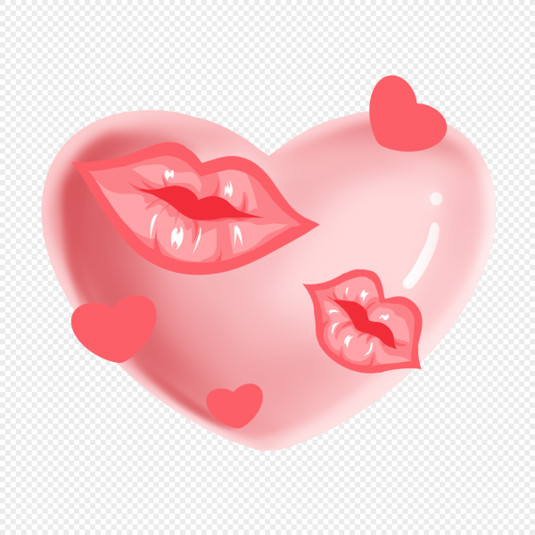 Стикер поцелуй с сердечком