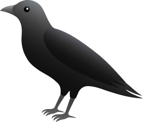 Птичка мультяшная черная