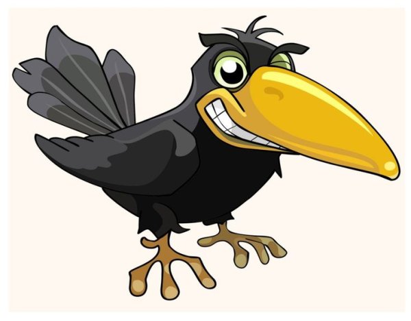 Голова вороны на прозрачном фоне