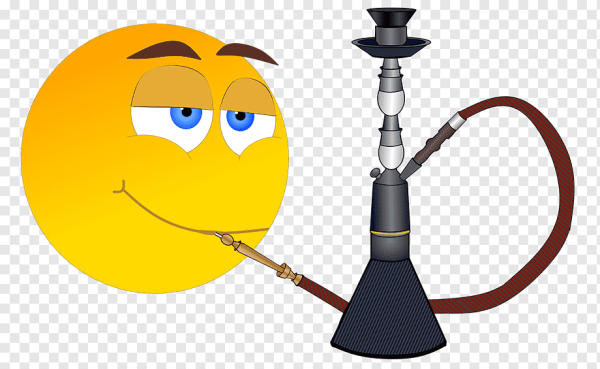Смайлик курит кальян