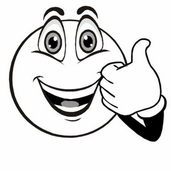 Веселый смайлик раскраска