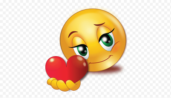 Смайлик с сердечком в руках