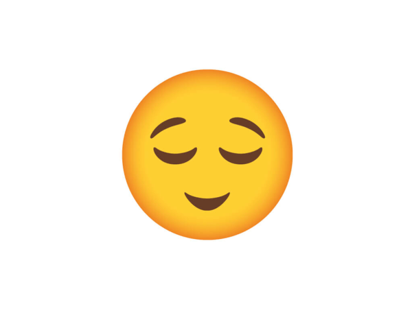 Смайлик с закрытыми глазами и улыбкой