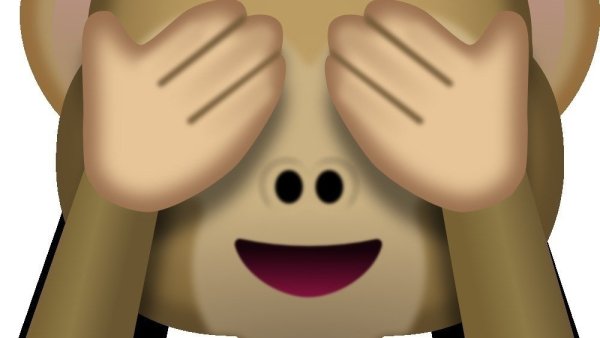 Смайл обезьянка с закрытыми глазами