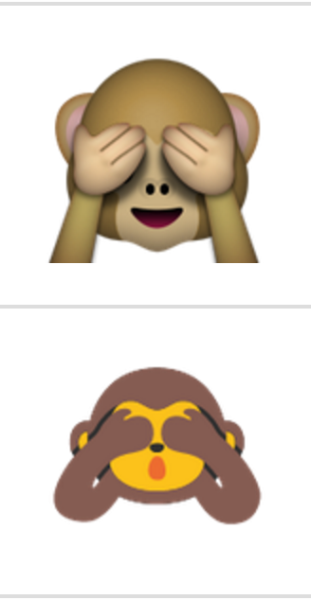 Эмодзи обезьянка с закрытыми глазами