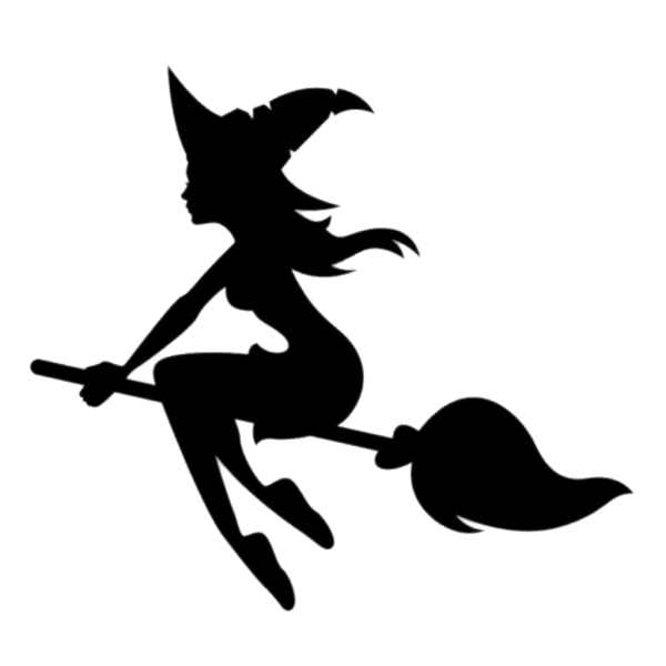 Ведьма на метле силуэт