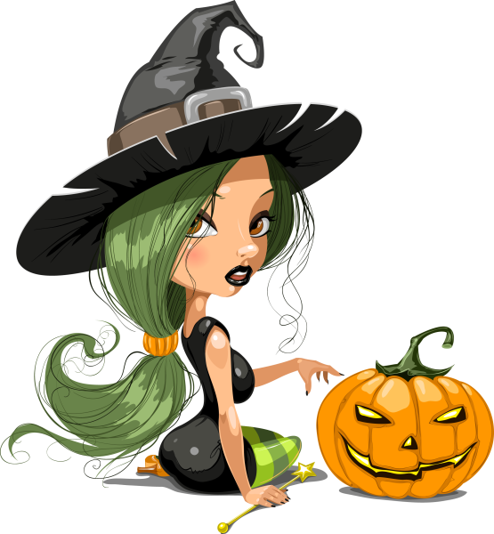 Хэллоуин ведьмочка вектор