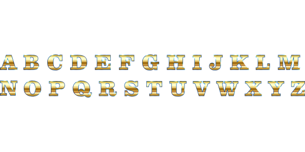 Английские буквы на прозрачном фоне