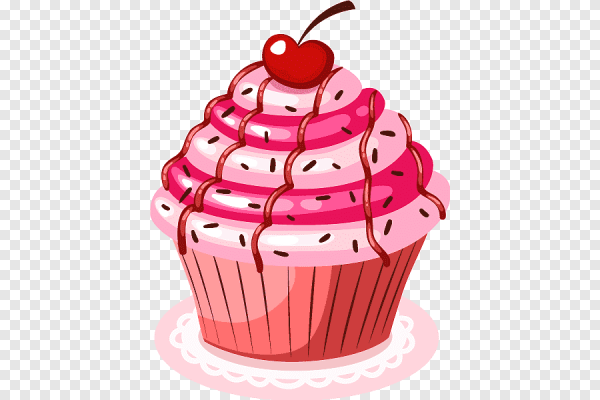 Пирожное с вишенкой вектор