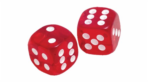 Игральные кубики на белом фоне