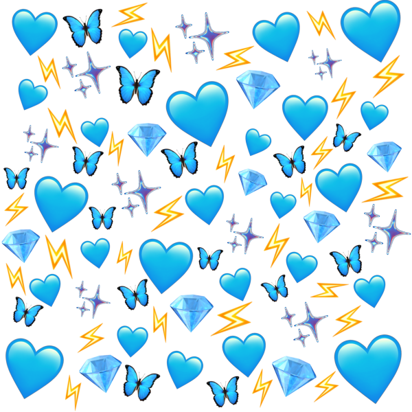 Голубые сердечки на белом фоне