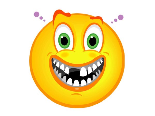 Смайлик с зубами