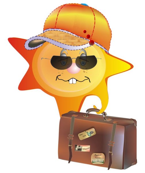 Смайлик с чемоданом