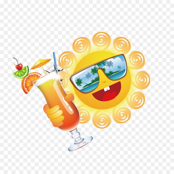 Лето коктейли на прозрачном фоне