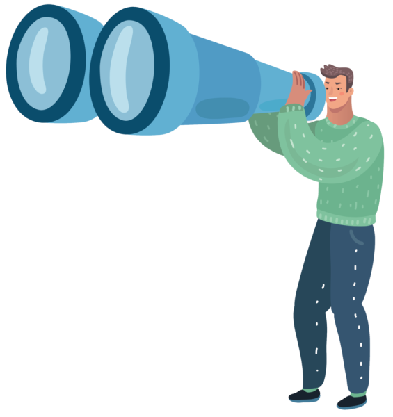 Бинокль и кепка иконка