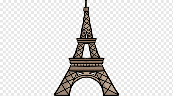 Эйфелева башня на белом фоне