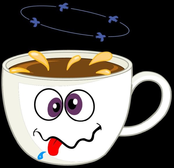 Смайлик с кружкой кофе