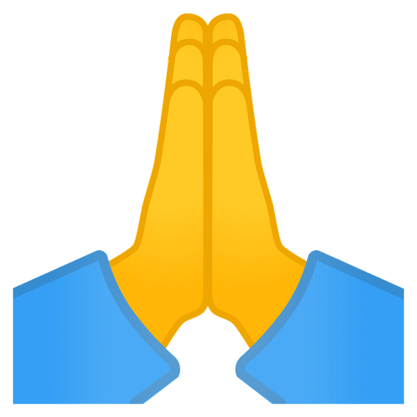 Смайлик сложенные ладони