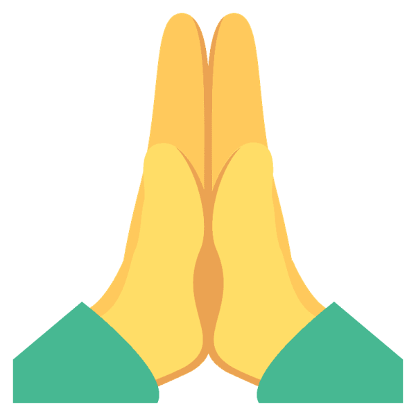 Смайлик две ладони вместе