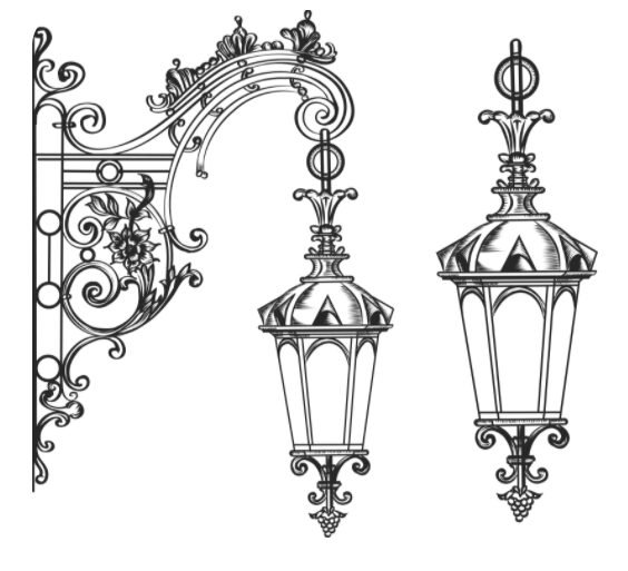 Эскиз уличного фонаря