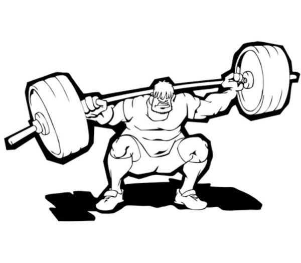 Штангист со штангой