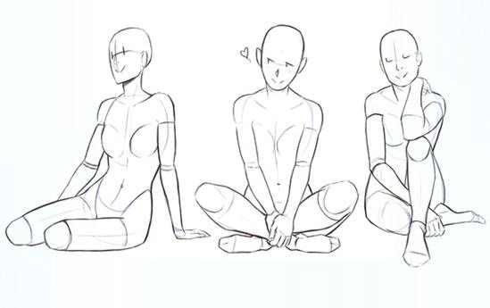 Поза сидящего человека референс