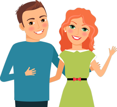 Родители на белом фоне