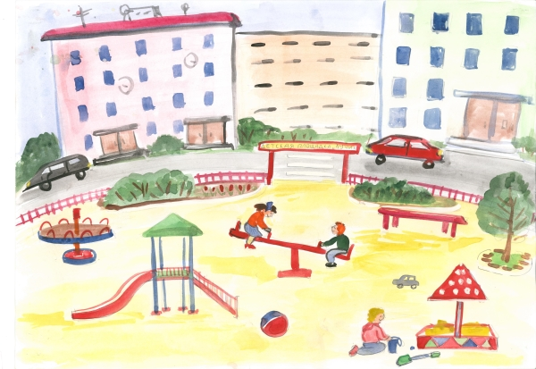 Двор рисунок