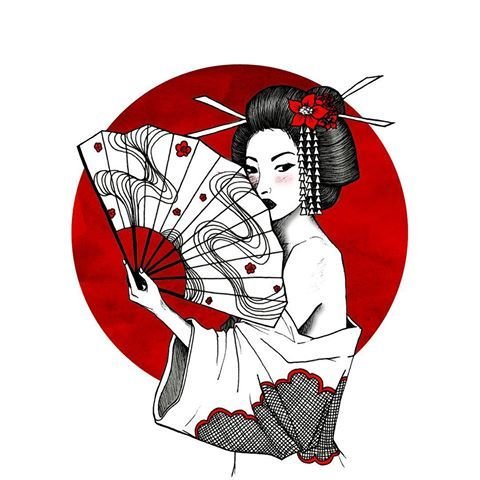 Japanese Prints японская живопись гейши Geisha Art гейша иллюстрация Japanese Art
