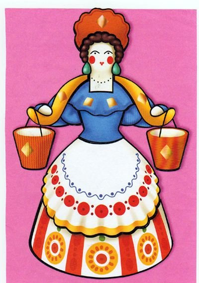 Дымковская роспись Водоноска