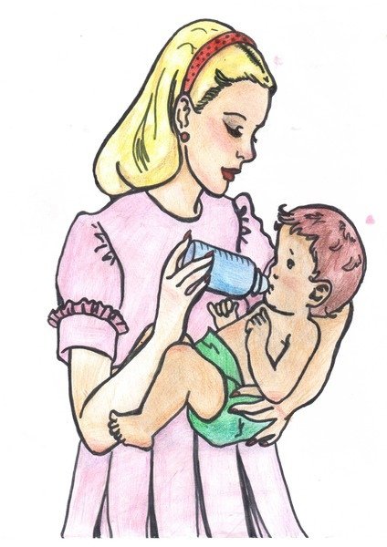 Материнская забота рисунок