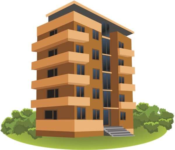 Многоэтажный дом на прозрачном фоне