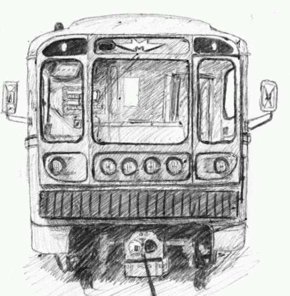 Нарисованный вагон метро