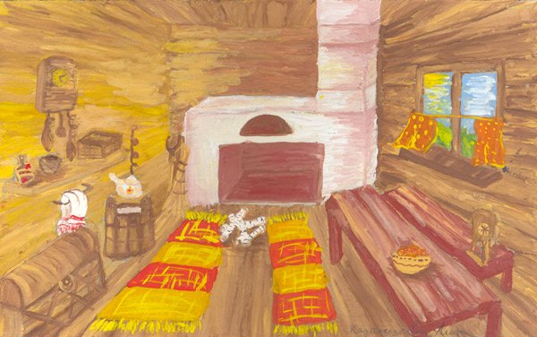 Изба внутри рисунок (47 фото)