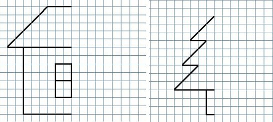 Симметрия по клеточкам для детей