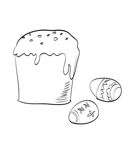 Раскраска Пасхальный кулич