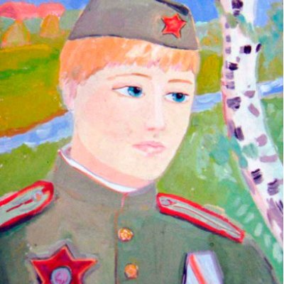 Портрет солдата карандашом