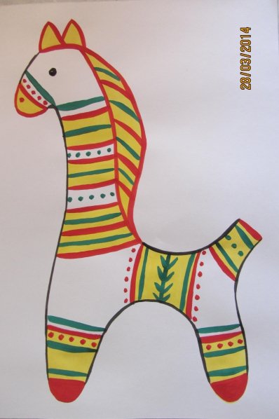 Филимоновской игрушки конь