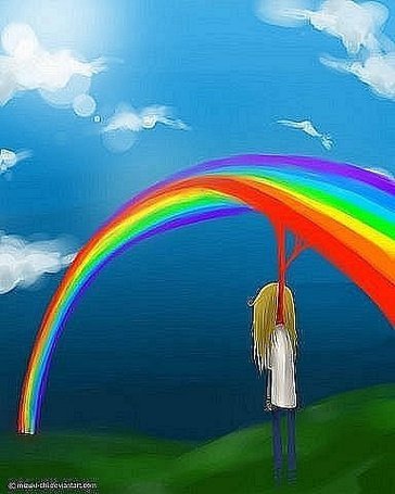 Интересное рисование радуги