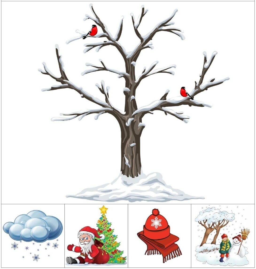 Зимнее дерево рисунок для детей