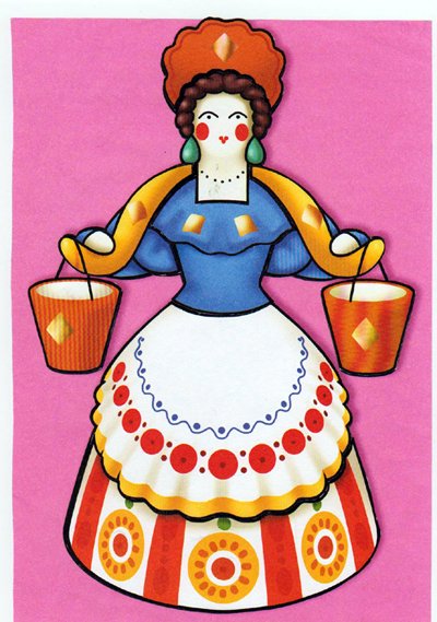 Барышня Водоноска Дымковская игрушка раскраска