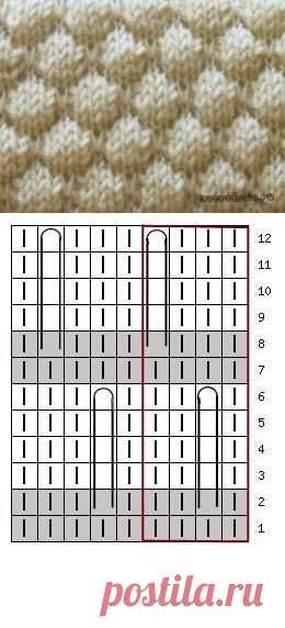 Вязание спицами узор соты схема