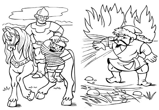 Илья Муромец и Соловей разбойник рисунок