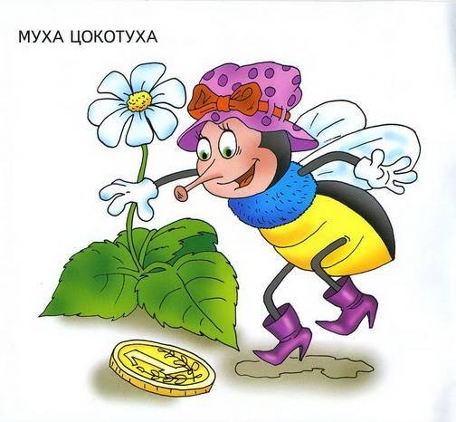 Муха-Цокотуха рисунок для детей