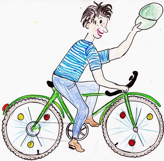 Человек на велосипеде рисунок для детей