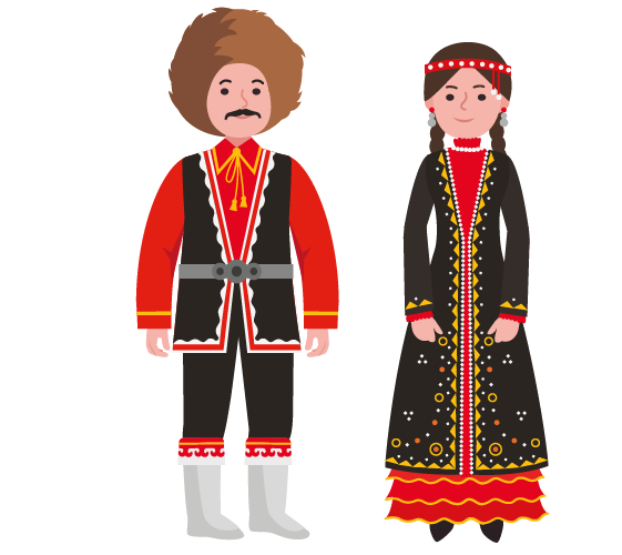 Национальный костюм башкир вектор