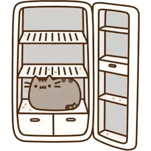 Нарисовать открытый холодильник